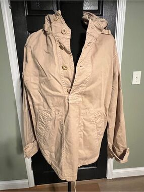 J. Crew Beige Cotton Pullover Anorak